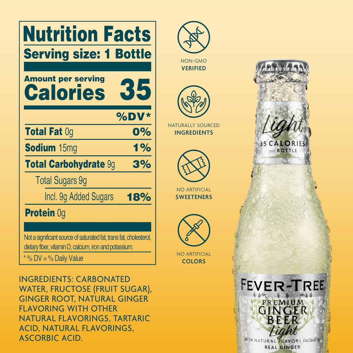 Fever-Tree Light Ginger Beer pour highlights balanced notes ideal for cocktails