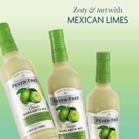 Fever-Tree Margarita Classic ingredients close-up featuring limes and agave.
