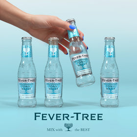 Bulk 24-pack Fever-Tree Mediterranean Tonic Water Bottles for home entertaining.