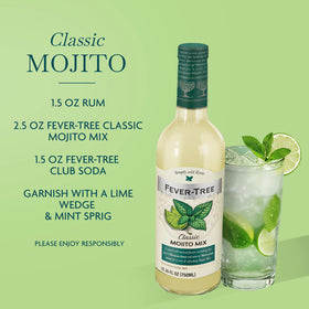 Lime wedge and mint sprig with Fever-Tree Mojito Mix.