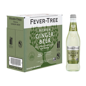 Fever-Tree Original Ginger Beer bottle pour reveals layered ginger flavor for cocktails.