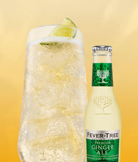 Fever-Tree Premium Ginger Ale in glass with ice for refreshing serving