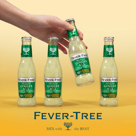 Fever-Tree Premium Ginger Ale packaging emphasizes three global gingers