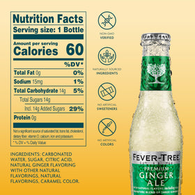 Fever-Tree Premium Ginger Ale pour showing crisp carbonation for drinks