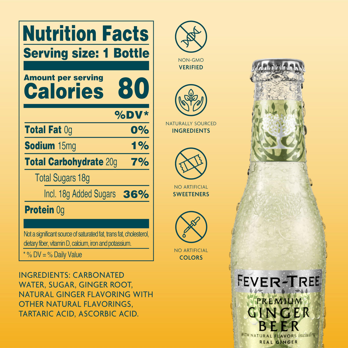 Fever-Tree Premium Ginger Beer pour captures crisp, long-lasting ginger character.