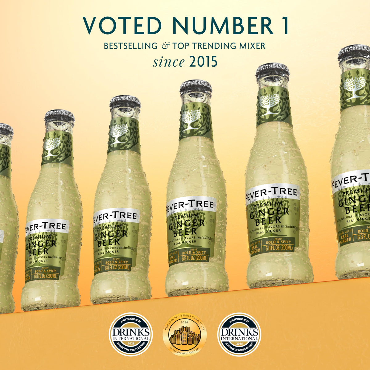 Fever-Tree Premium Ginger Beer served in a chilled glass for refreshing non-alcoholic enjoyment.