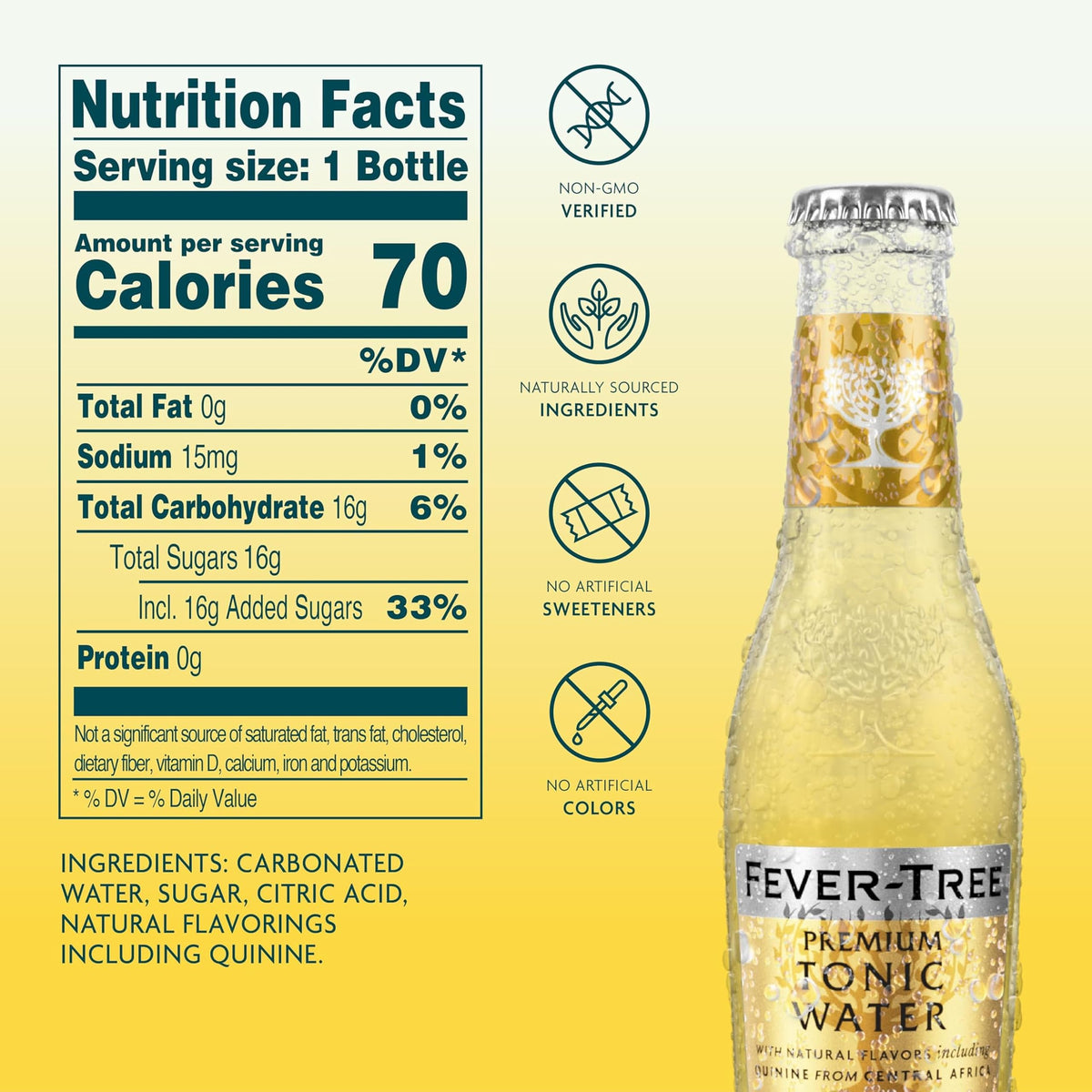 Fever-Tree Indian Tonic pour showing crisp citrus notes ideal for cocktails.