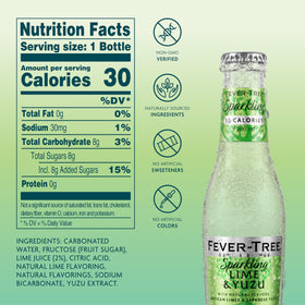 Pouring Fever-Tree Lime & Yuzu into a glass for cocktails and mocktails.