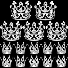 FFNIU 15Pcs crown toppers in silver add subtle sparkle to cupcakes.
