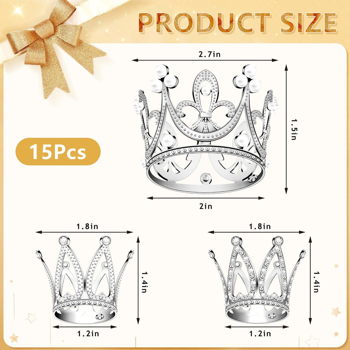 FFNIU heart-shaped crown topper for princess-themed treats.