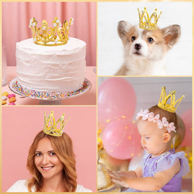 FFNIU wedding and baby shower cupcakes look refined with pearl crown toppers.