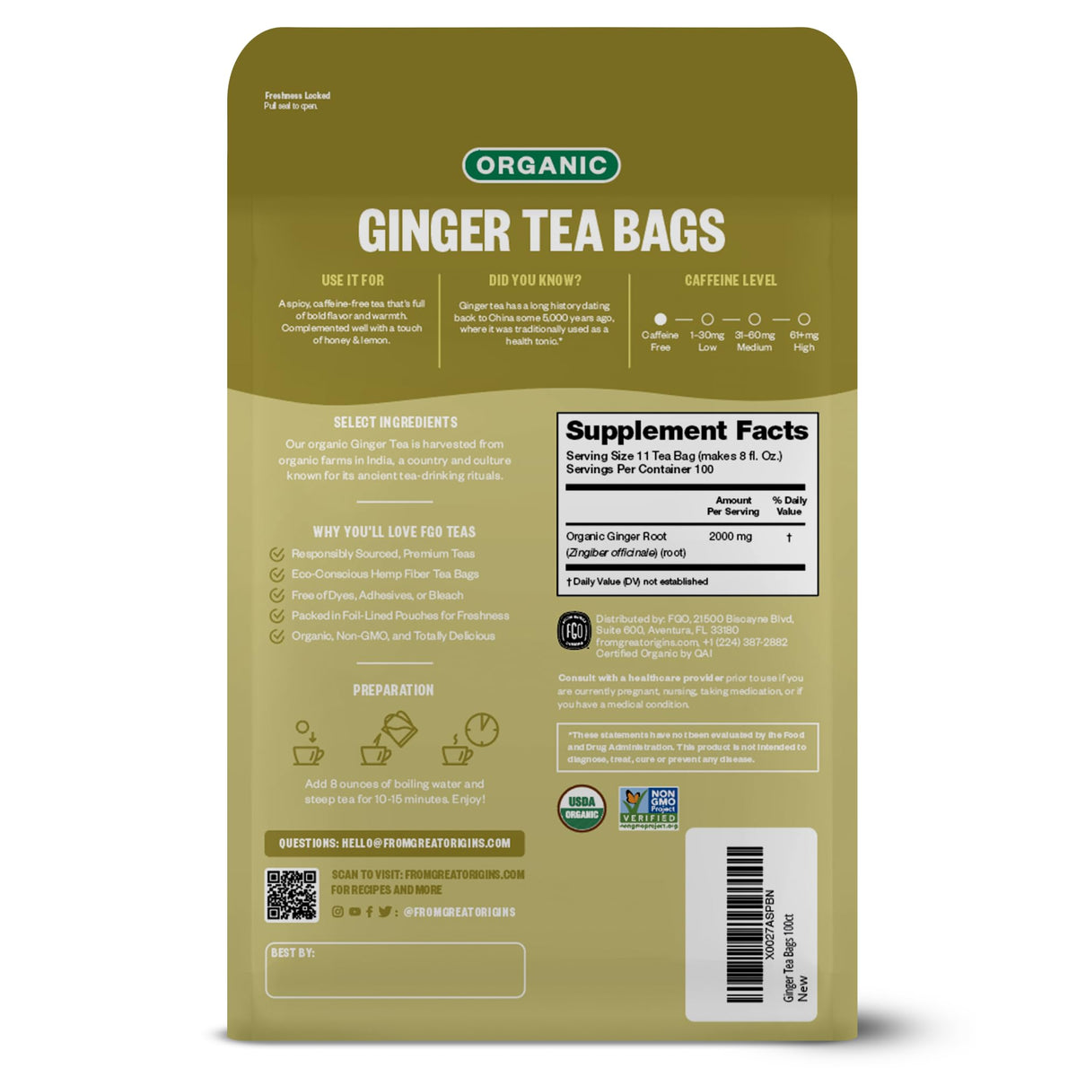 FGO Abaca hemp fiber tea bags close-up highlighting dye-free material.