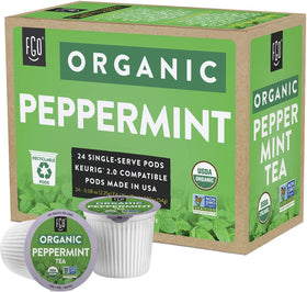FGO caffeine-free peppermint tea pods — quick minty break.