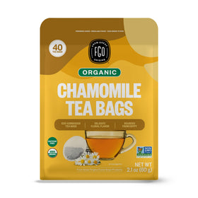 FGO Chamomile Tea front pack showcases eco-conscious packaging for sustainable moments.