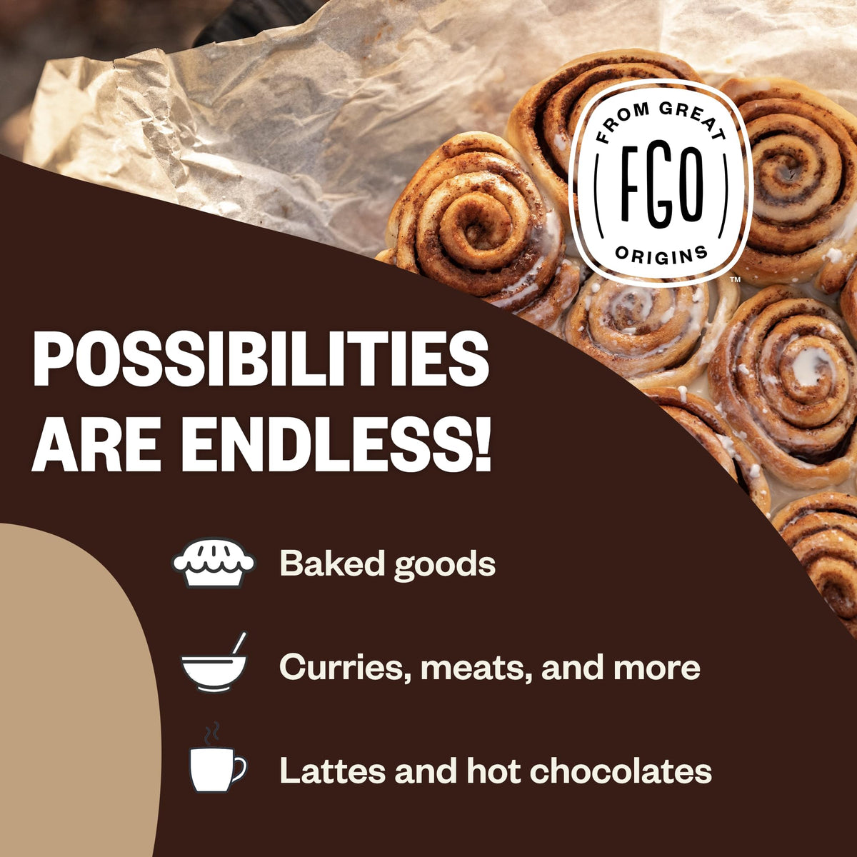 FGO Ground cinnamon added to coffee for warm spice