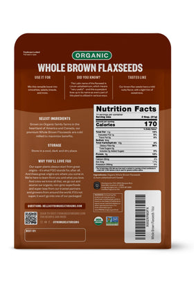 FGO Cold milled flaxseed powder close-up, adds nutty flavor to smoothies and baked goods.