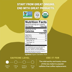 FGO Organic Dandelion Root roasted leaves for rich tea aroma