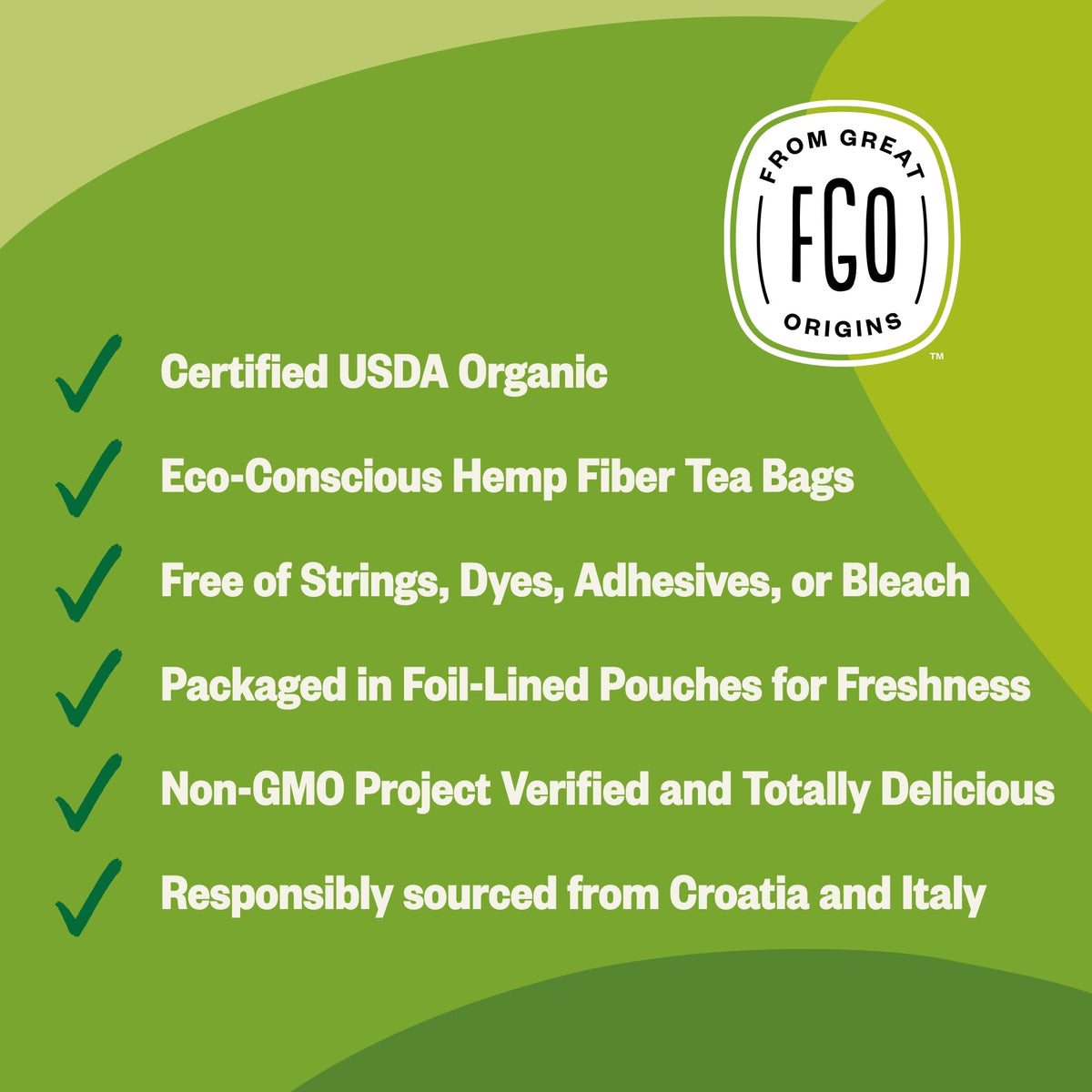 FGO eco-conscious packaging visuals emphasize sustainable choice for tea lovers.