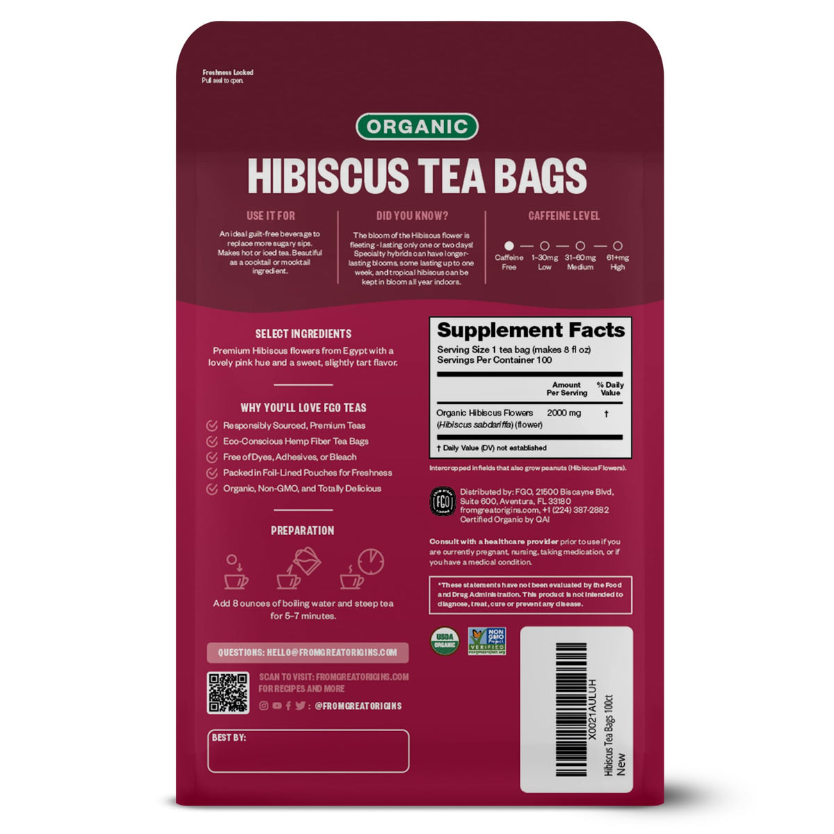 FGO eco-conscious tea bags made with Abaca fiber for waste-free brewing.