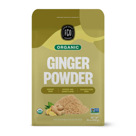 FGO organic ginger powder 16oz bag for easy pantry storage and cooking