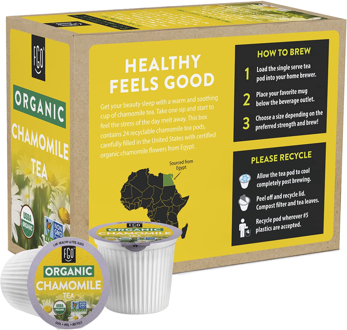 FGO K-Cup Brew image demonstrates quick, mess-free tea preparation.