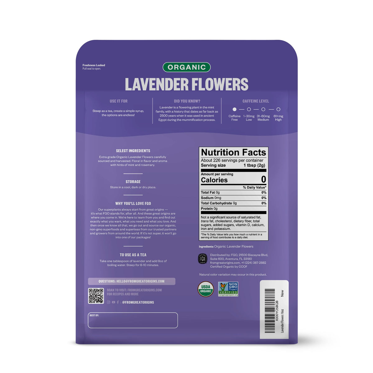 FGO lavender flowers close-up—aromatic buds for sachets or herbal recipes.