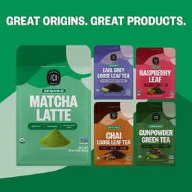 FGO Matcha Green Tea Powder close-up reveals vibrant color