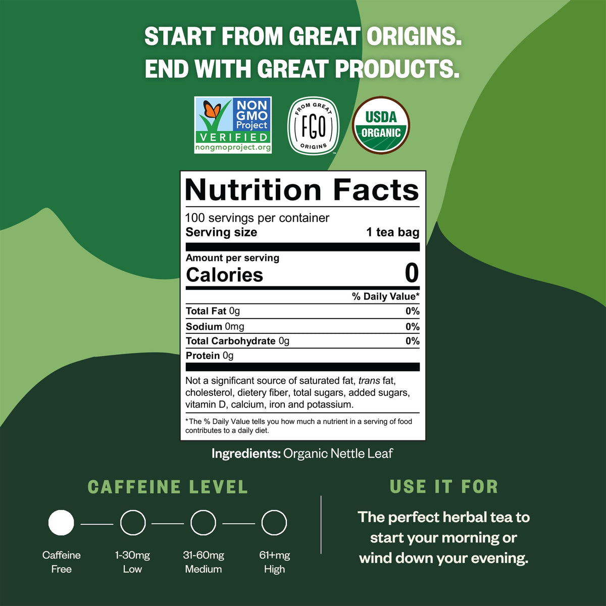 FGO Nettle Tea resealable bag demonstrates convenience and freshness preservation