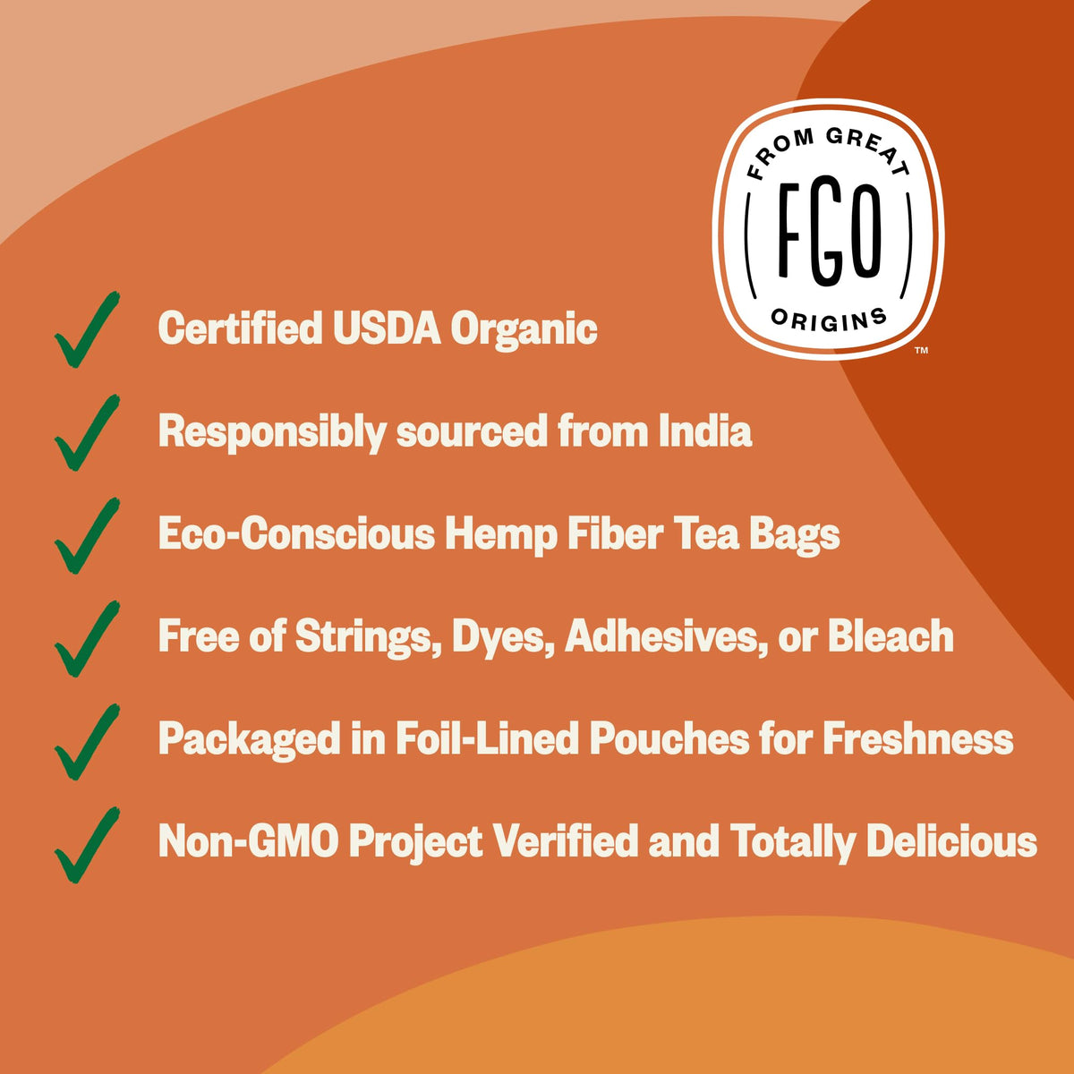FGO Organic Assam Tea packaging varies by batch but remains high quality.