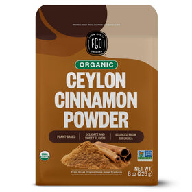FGO Organic Ceylon Cinnamon Powder 8oz with fresh aroma for baking