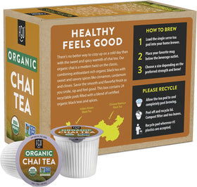 FGO Organic Chai Black Tea K-Cup Pods packaging, recyclable design