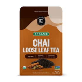 FGO Organic Chai Tea loose leaf closeup with aromatic spice notes for rich flavor