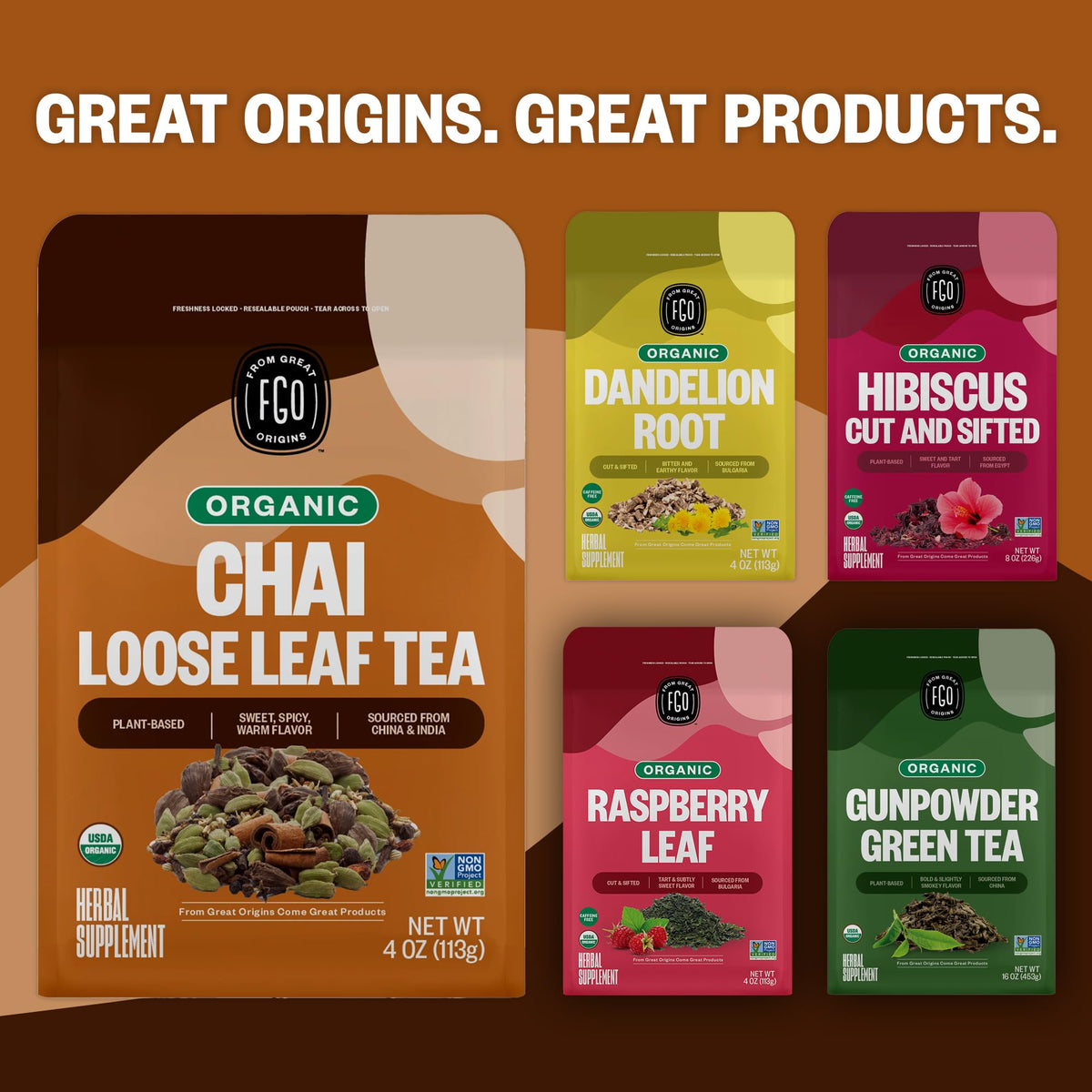 FGO Organic Chai Tea spice blend visual suggests versatile tea ideas