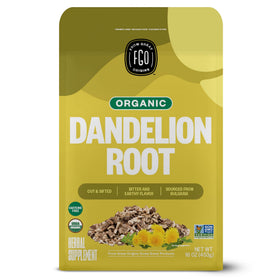 FGO organic dandelion root tea bulk bag for caffeine-free refresh