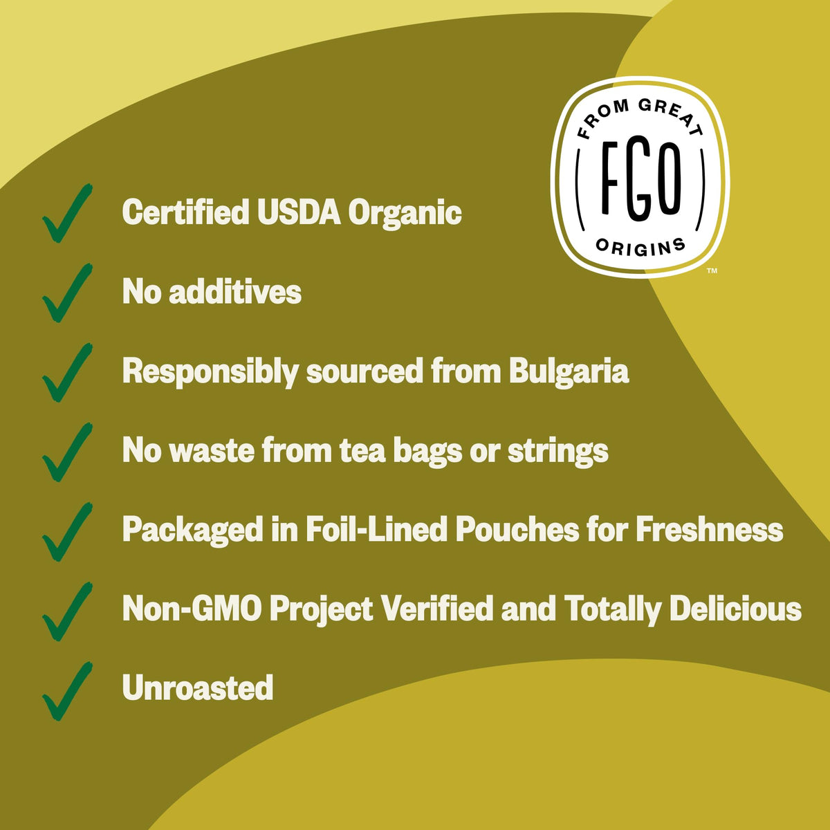 FGO Organic Dandelion Root USDA seal on packaging