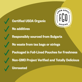 FGO Organic Dandelion Root USDA seal on packaging