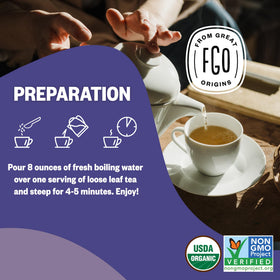 FGO Organic Earl Grey in a teapot with a smooth, balanced profile.