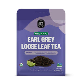 FGO Organic Earl Grey loose leaf—rich bergamot aroma for a customizable cup.