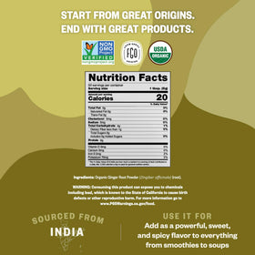 FGO Organic Ginger Powder scoop image showing measured spice for cooking