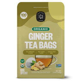 FGO Organic Ginger Tea bags in sustainable packaging for eco-conscious shoppers.