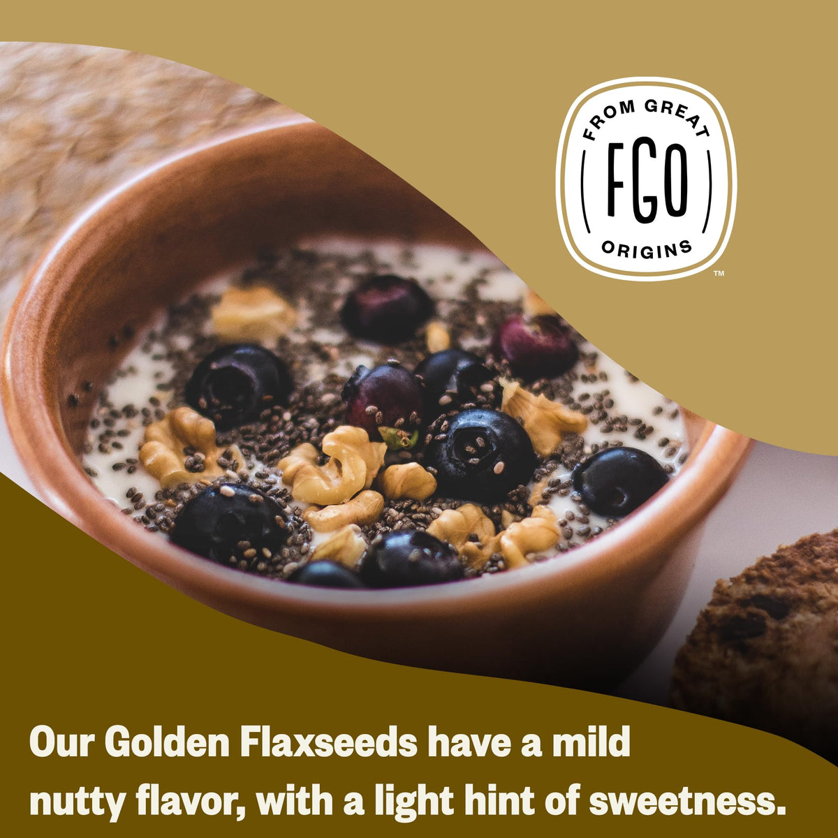 FGO Organic Golden Flax Seeds for baking, cooking, and smoothies in your pantry