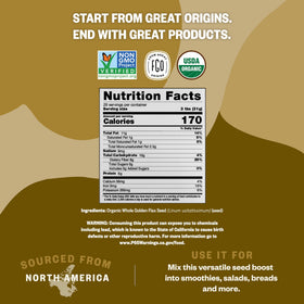 FGO Organic Golden Flax Seeds with a mild nutty flavor enhances baking and bowls