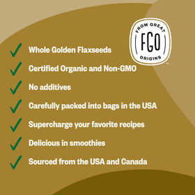 FGO Organic Golden Flax Seeds USA and Canada sourcing highlights trusted quality for daily cooking