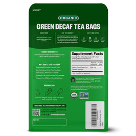 FGO Organic Green Decaf Tea resealable bag preserves freshness between brews