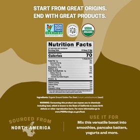FGO flaxseed meal pour adds mild nutty flavor to smoothies