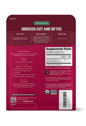 FGO Hibiscus back-label view with USDA Organic and Non-GMO seals