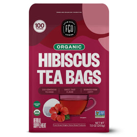 FGO Organic Hibiscus Tea bags in a kraft pack for easy, clean brewing.