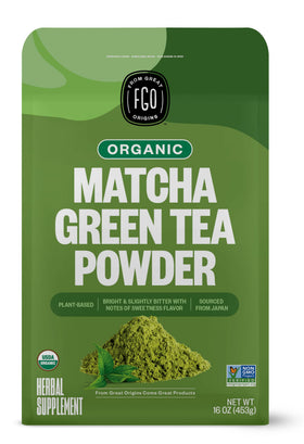 FGO Organic Matcha Green Tea Powder front bag for culinary use