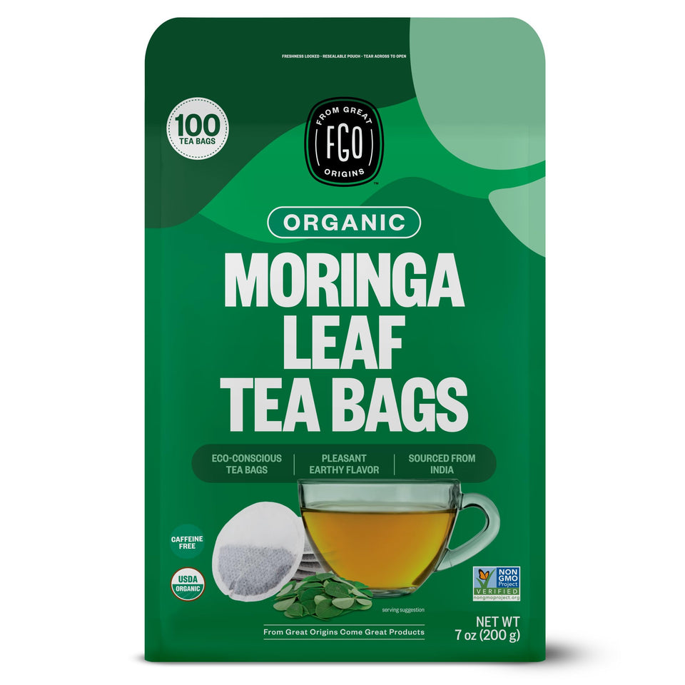 FGO Organic Moringa Mint Tea bags pack—freshness preserved