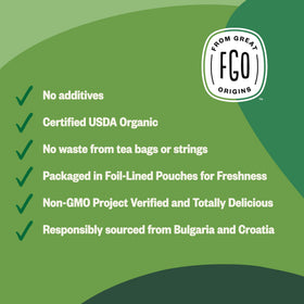 Nettle leaf tea from Bulgaria highlights fresh, earthy notes for aroma.